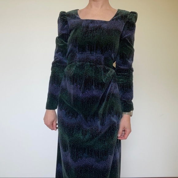 Vintage Dresses & Skirts - Vintage Velvet Maxi Dress